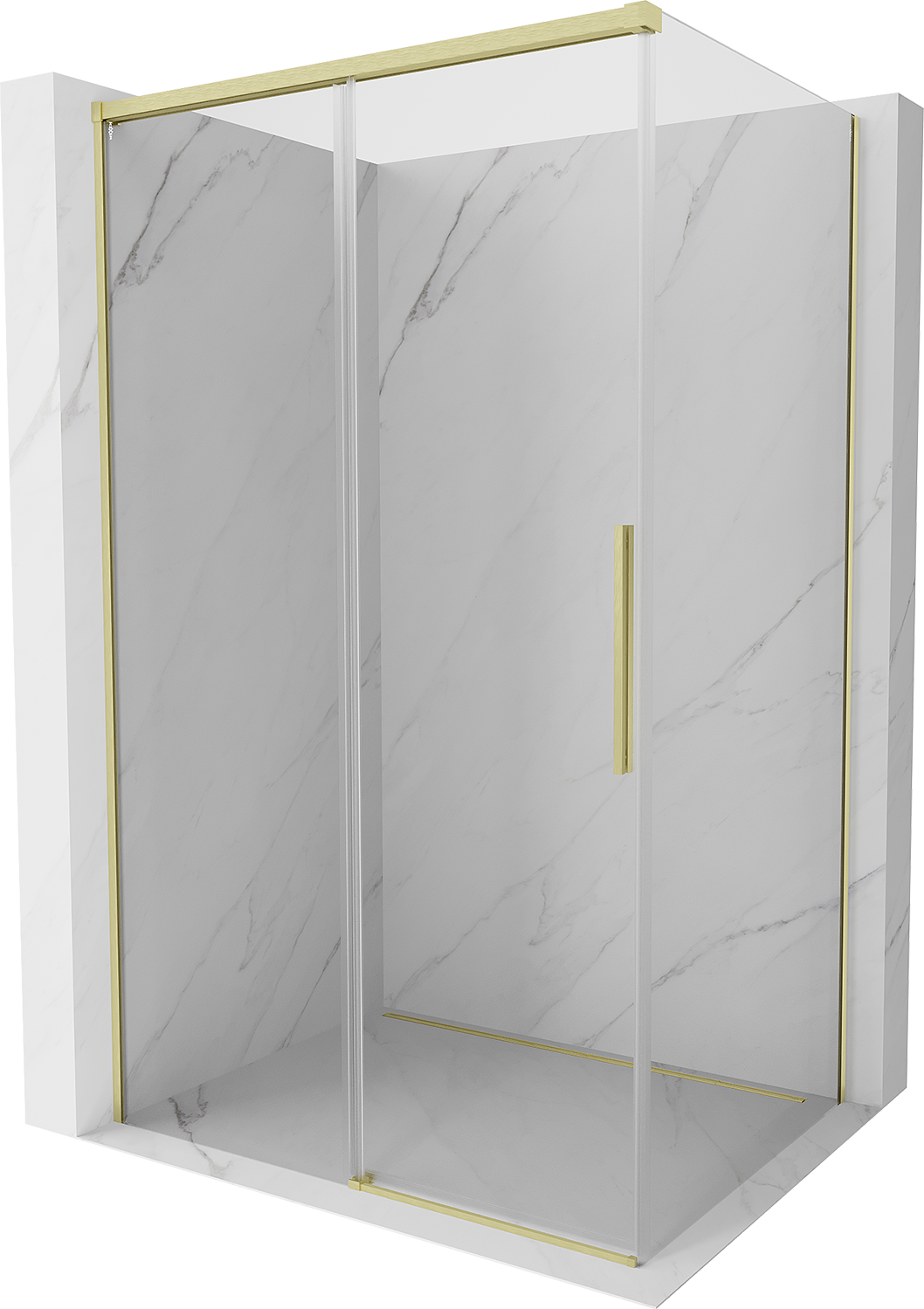 Mexen Rox kabina prysznicowa rozsuwana 155 x 80 cm, transparent, złota szczotkowana - 8C2-155-080-55-00